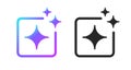 AI generate with square and stars icons. Vector symbols for artificial intelligence and creativity apps. Sparkles generate prompt Royalty Free Stock Photo