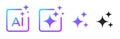 AI generate with square and stars icons. Vector symbols for artificial intelligence and creativity apps. Sparkles generate prompt Royalty Free Stock Photo