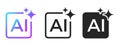 AI generate with square and stars icons. Vector symbols for artificial intelligence and creativity apps. Sparkles generate prompt Royalty Free Stock Photo