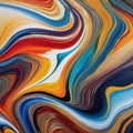 AI generated abstract artwork depicting a mixture of flowing colors