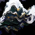 AI generated abstract artwork depicting multiple lines of colorful smokes on a dark background