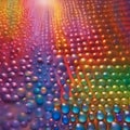AI generated abstract artwork depicting a variety of colorful drops of water on a shiny surface Royalty Free Stock Photo