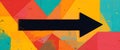 Vibrant Geometric Abstract Background Featuring Bold Directional Arrow Shape Royalty Free Stock Photo