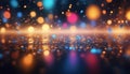 abstract background with colorful bokeh de-focused lights and stars. Royalty Free Stock Photo