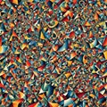 AI generated abstract background of colorful triangular pieces
