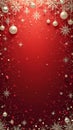 AI generated Abstract Christmas background, in zilver and red Royalty Free Stock Photo