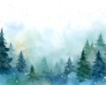 AI generated abstract Christmas forest watercolor background with room for copy Royalty Free Stock Photo