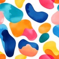AI-generated Abstract Colorful Blob Shapes Modern Seamless Pattern Royalty Free Stock Photo