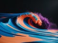Abstract Colorful Waves Flowing Dynamically Across Dark Background. Royalty Free Stock Photo