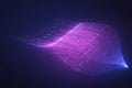 AI generated abstract digital data wave with glowing particles and flowing curves representing big data cloud computing artificial Royalty Free Stock Photo