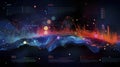 AI generated, Abstract Futuristic infographic with Visual data complexity, represent Big data concept, node base programming. Royalty Free Stock Photo