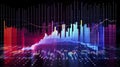 AI generated, Abstract Futuristic infographic with Visual data complexity, represent Big data concept, node base programming. Royalty Free Stock Photo