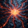 AI-Generated Abstract Glowing Microchip Circuit Structure Royalty Free Stock Photo