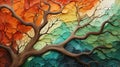 Branching out into a colorful world Royalty Free Stock Photo