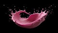 AI Generated Pink Liquid Splash on Black Background Royalty Free Stock Photo