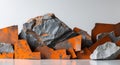Abstract layered texture of rusted metal and stone