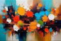 Abstract oil painting. Art painting, wall art, modern artwork, paint blobs, paint strokes, knife painting