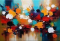 Abstract oil painting. Art painting, wall art, modern artwork, paint blobs, paint strokes, knife painting