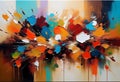 Abstract oil painting. Art painting, wall art, modern artwork, paint blobs, paint strokes, knife painting