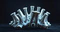 Abstract representation of vertebrae illuminated with glowing effects in a dark background Royalty Free Stock Photo
