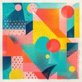 AI-Generated Abstract Riso Style Image with Pastel Colors