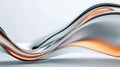 AI-generated Abstract Silver and Orange Wave Flow Royalty Free Stock Photo