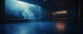 Abstract technology background, Empty dark blue floor, studio room with smoke floating up the interior texture, wall Royalty Free Stock Photo