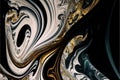 AI Generated Abstract Texture Photography Featuring White Gold and Black Intricate Pattern on Artificial Marble Royalty Free Stock Photo