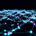 AI-generated abstract network with glowing data nodes Royalty Free Stock Photo