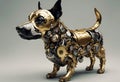 AI generated futuristic mechanized dog robot