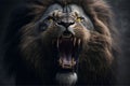 scary feared dark roaring lion Ai Generated Ai Generated