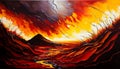 Fiery Earthscape: A Vibrant Ember of Life and Energy, Made with Generative AI Royalty Free Stock Photo