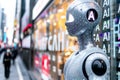 AI Robot in Urban Street, Modern Technology, Digital Innovation, Advanced Robotics, Futuristic Design