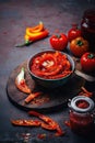 AI generated ajvar made from sweet bell peppers and eggplants