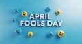 Ai generated april fool\'s day greeting with funny emojis Royalty Free Stock Photo