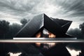 architecutral visualisation of a futuristic building with black facade by AI Generated