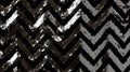 Ai Generated Art Black and Silver Sparkly Chevron pattern with a Silver Glitter Shimmer Royalty Free Stock Photo