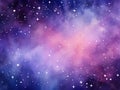 Ai Generated Art Colorful Watercolor FantasyStars Shining on a dark purple, pink and blue background. Pastel colors