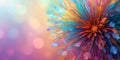 Vibrant Abstract Flower Burst With Colorful Petals And Soft Bokeh Light In Modern Artistic Composition Royalty Free Stock Photo
