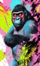 AI generated artistic portrait of a gorilla