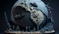 Continents of Plastic: A Dystopian View of Earth, Made with Generative AI