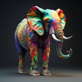 Abstract Elephant: Bold and Vibrant Wall Art - Background Desktop Landscape Generated AI