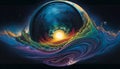 Earth\'s Cosmic Aura: A Mesmerizing Artwork, Made with Generative AI