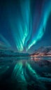 AI generated aurora borealis in the northern skies Royalty Free Stock Photo