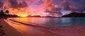AI generated beach scene at sunset