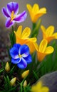 Ai generated beautiful colourful flowers in full bloom in springtime