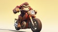 AI generated, Beautiful illustration of a tough looking monkey riding a motorcycle. Pixar style character.High speed motorbike Royalty Free Stock Photo