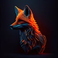 Radiant Neon Fox Portrait - A Minimalist Masterpiece Made with Generative AI