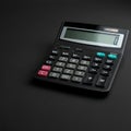AI-Generated Black Calculator with a Blank Display on a Dark Surface Royalty Free Stock Photo