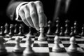 Human Hand Moving Chess Pawn Symbolizing Strategy Decision And Control Royalty Free Stock Photo